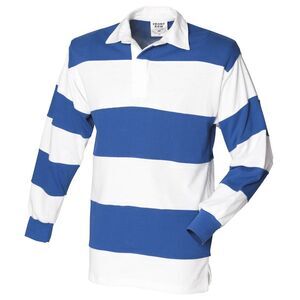 Front Row Sewn Stripe Long Sleeve Sports Rugby Cotton Polo Shirt /T-Shirt /Top /